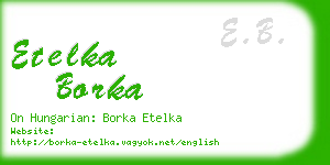 etelka borka business card